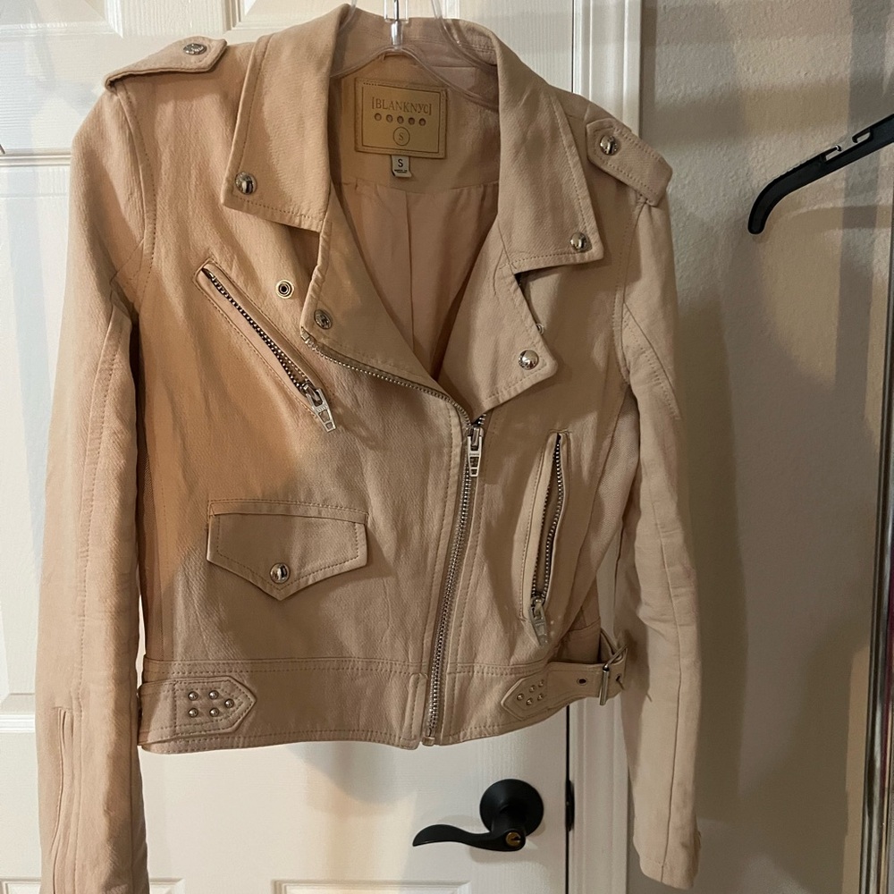 Blank NYC Beige Moto Jacket